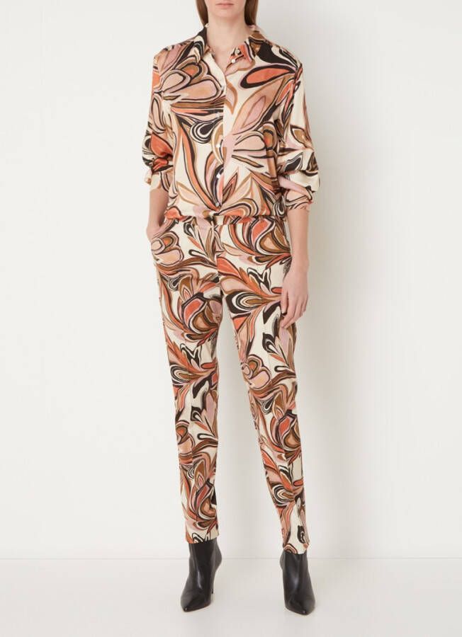 Summum 4s21 11774 120 trousers painted flower co/ea multicolour