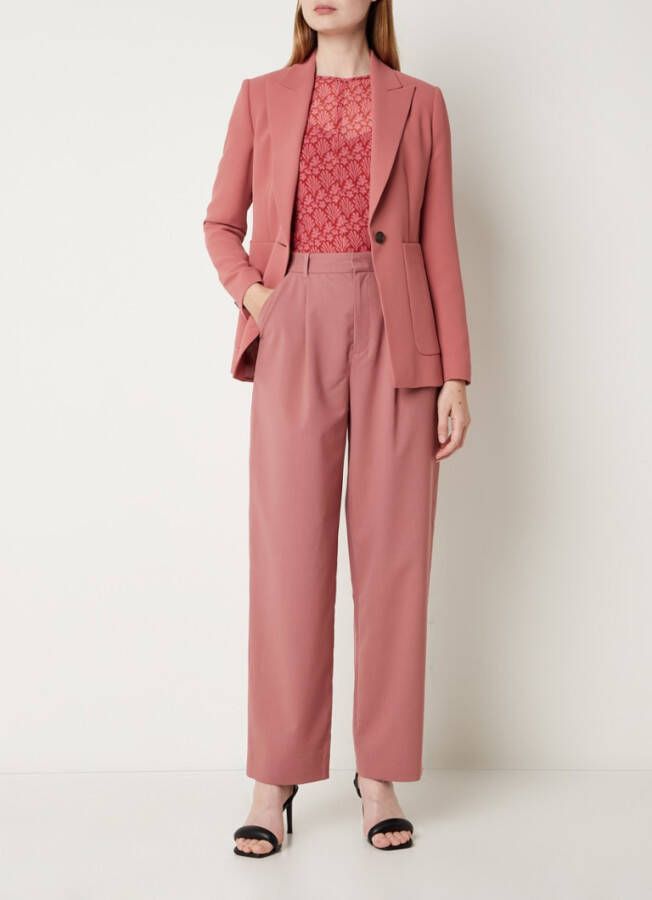 Ted Baker Oraya high waist straight fit pantalon met plooidetail
