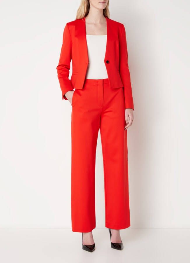 Vanilia High waist straight fit pantalon met ritszakken