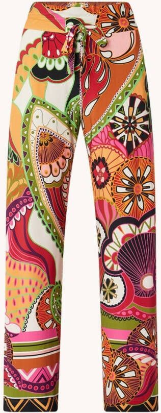 Vanilia High waist wide fit broek met print
