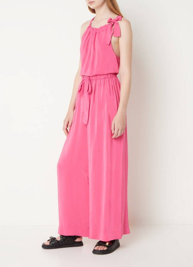 Vanilia High waist wide fit pantalon met strikceintuur