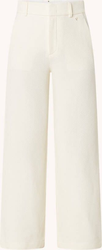 Vanilia High waist wide fit pantalon met structuur