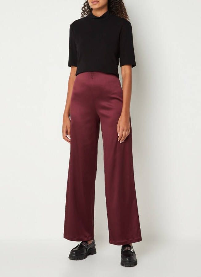 Vanilia High waist wide fit pantalon van satijn