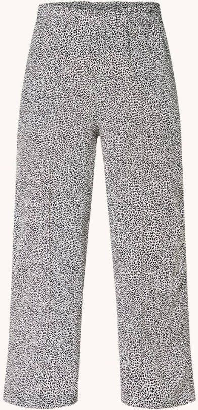 Whistles Gradient high waist wide fit cropped broek met luipaardprint