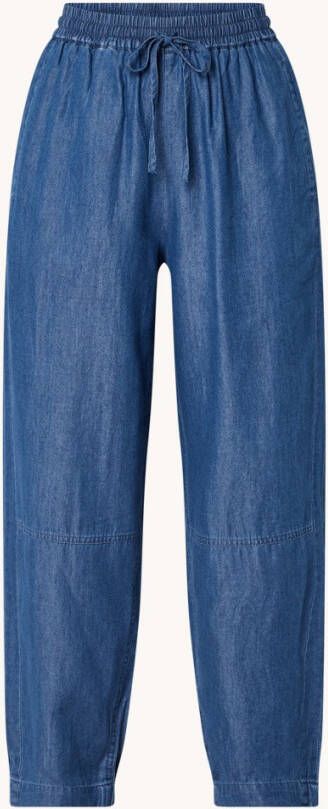 Whistles Lucy high waist straight fit pantalon van chambray