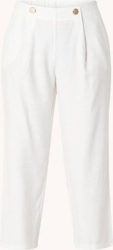 Mango Bot high waist straigt fit cropped pantalon met steekzakken