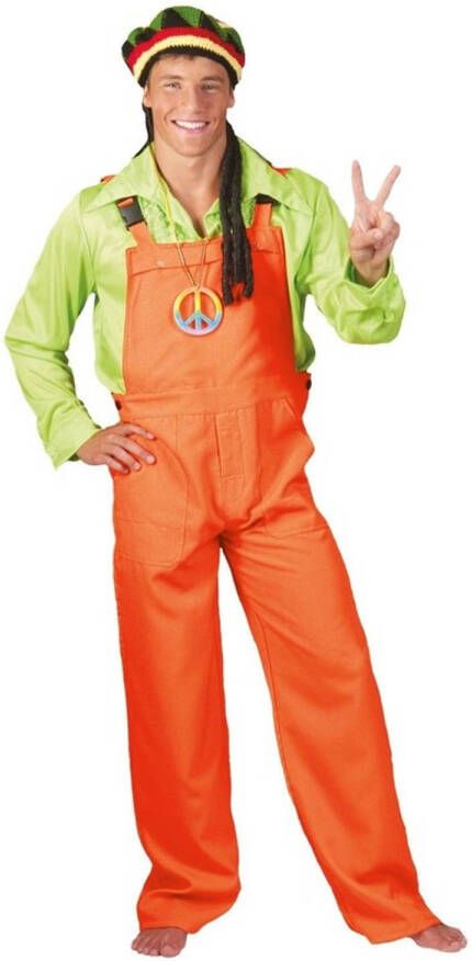 Merkloos Neon Oranje Tuinbroek Voor Volwassenen L Carnavalsbroeken