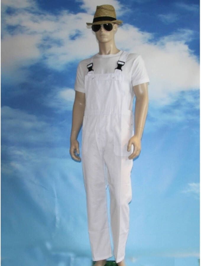 Merkloos Witte Tuinbroek Voor Dames En Heren L Carnavalsbroeken