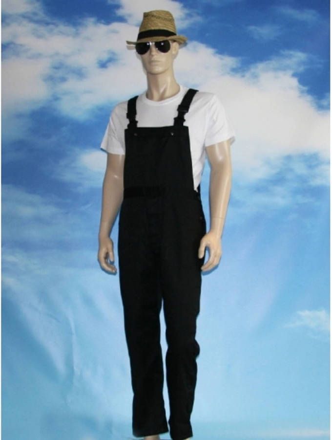 Merkloos Zwarte Tuinbroek Voor Dames En Heren L(40/52) Carnavalsbroeken