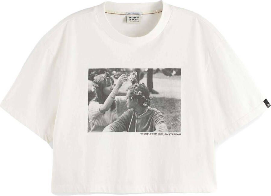 Scotch & Soda Cropped T shirt met fotographic
