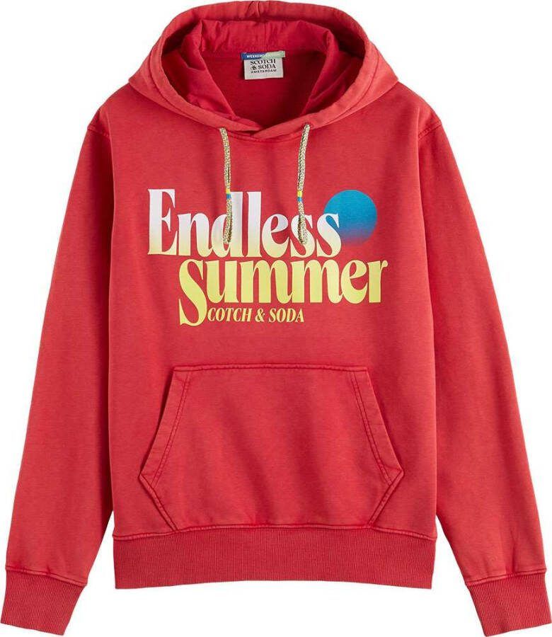 Scotch & Soda Regular fit garment dyed graphic hoodie