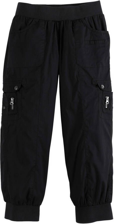 bonprix 3/4 cargo broek van katoen met comfortband