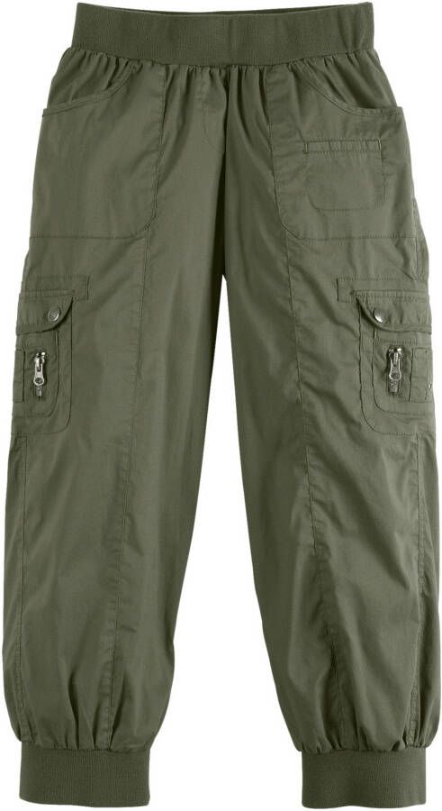 bonprix 3/4 cargo broek van katoen met comfortband