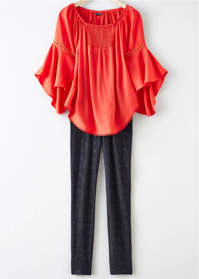 BODYFLIRT Blouse, mandarijnrood, 100% viscose