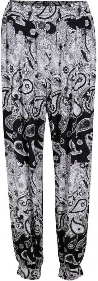 bonprix Gedessineerde jersey harembroek met gesmokte band