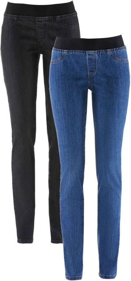 bonprix Jeanslegging met een elastische band(set van 2 )