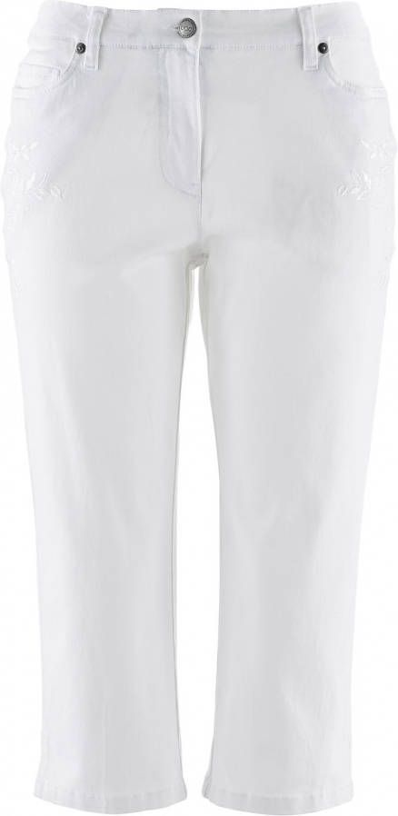 bonprix Katoenen capri met comfortband en zijsplitten