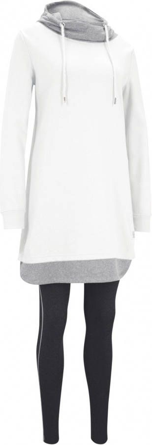 bpc bonprix collection Lange sweater en legging (2-dlg. set), wolwit/zwart