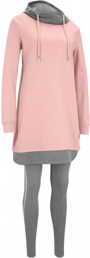 bpc bonprix collection Lange sweater en legging (2-dlg. set), vintage roze/grijs gemêleerd