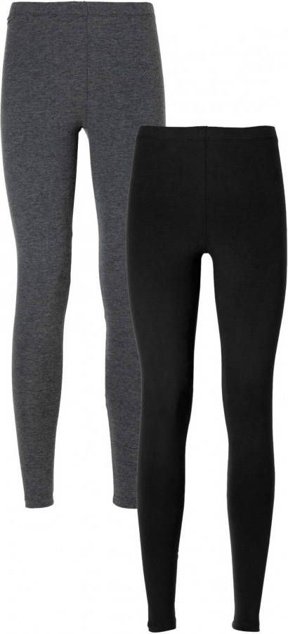 BODYFLIRT Legging (set van 2), grijs gemêleerd+zwart