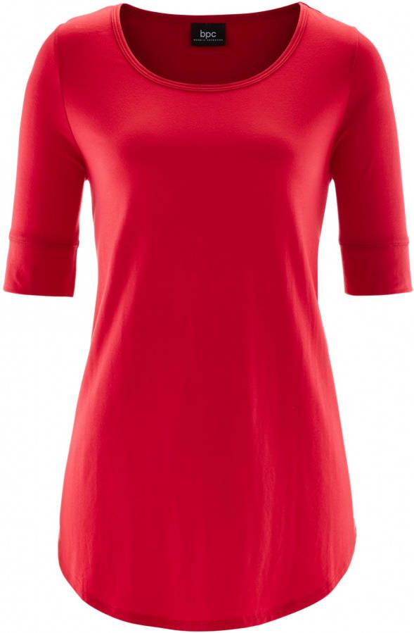 bpc bonprix collection Longshirt, halflange mouw, rood, 95% viscose, 5% elastan