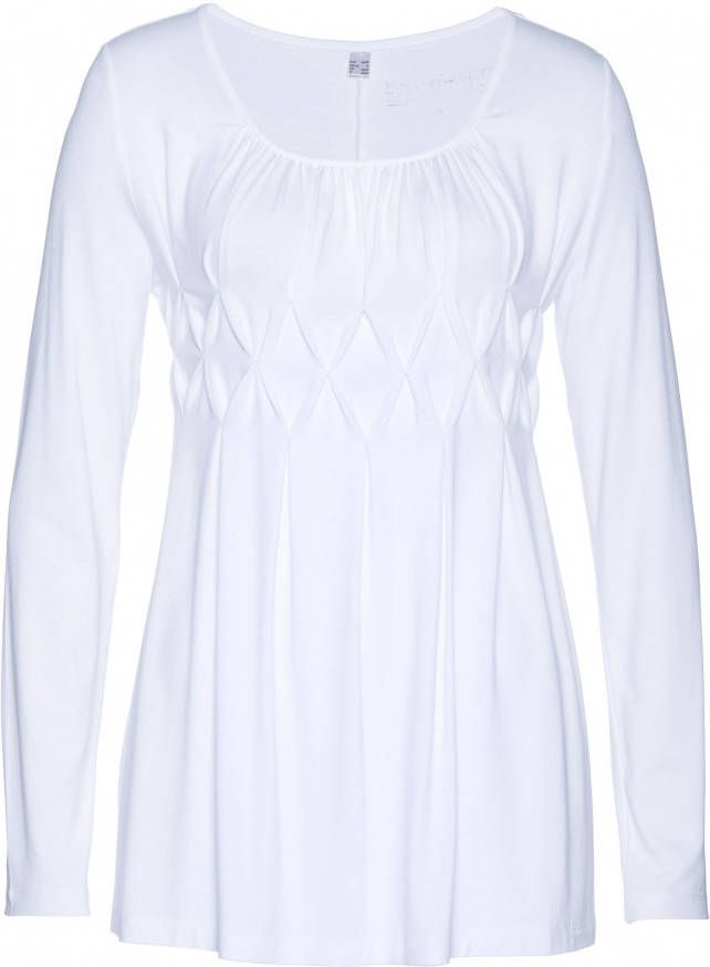 bpc selection Longsleeve, wit, 95% viscose, 5% elastan