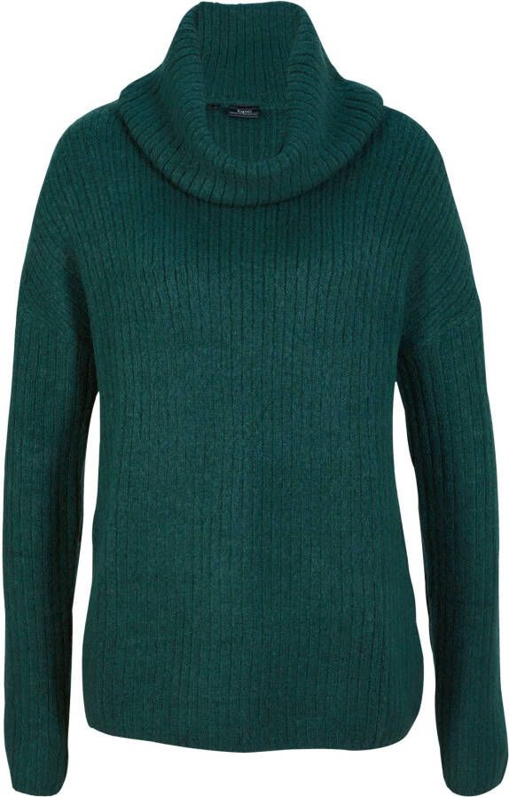 bonprix Oversized trui met wijde kraag