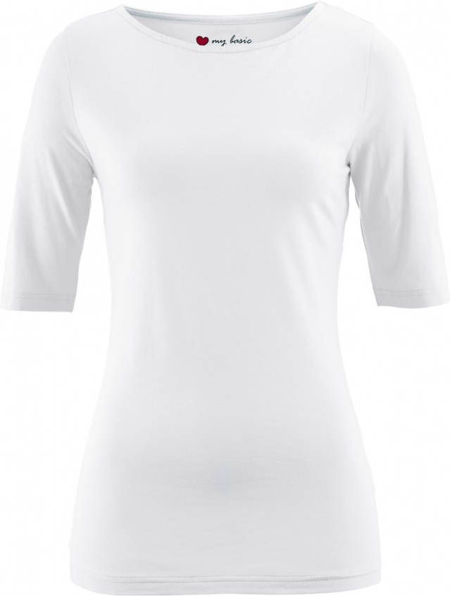 bonprix Shirt met boothals, halflange mouw