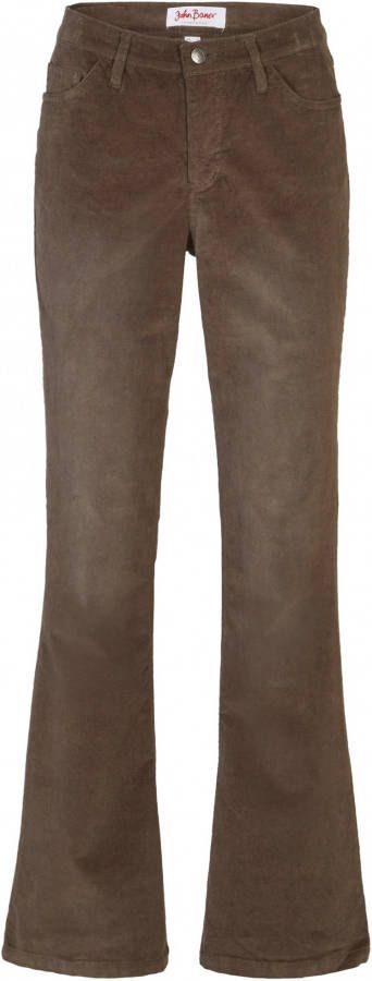 John Baner JEANSWEAR Stretch corduroy broek, flared, bruin