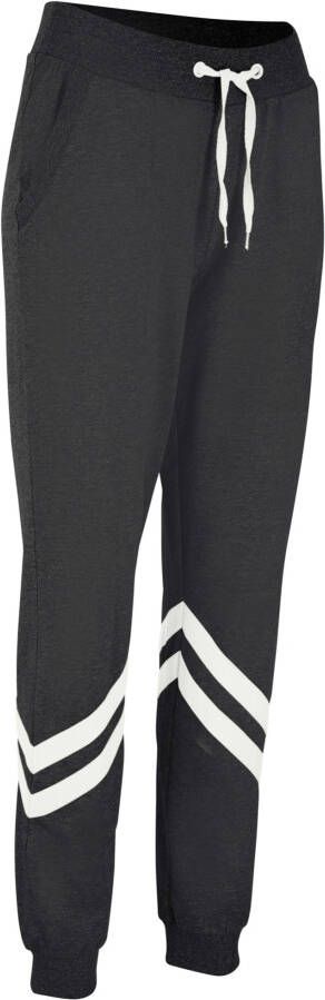 bpc bonprix collection Sweatpants level 1, zwart/wit, 70% katoen, 30% viscose