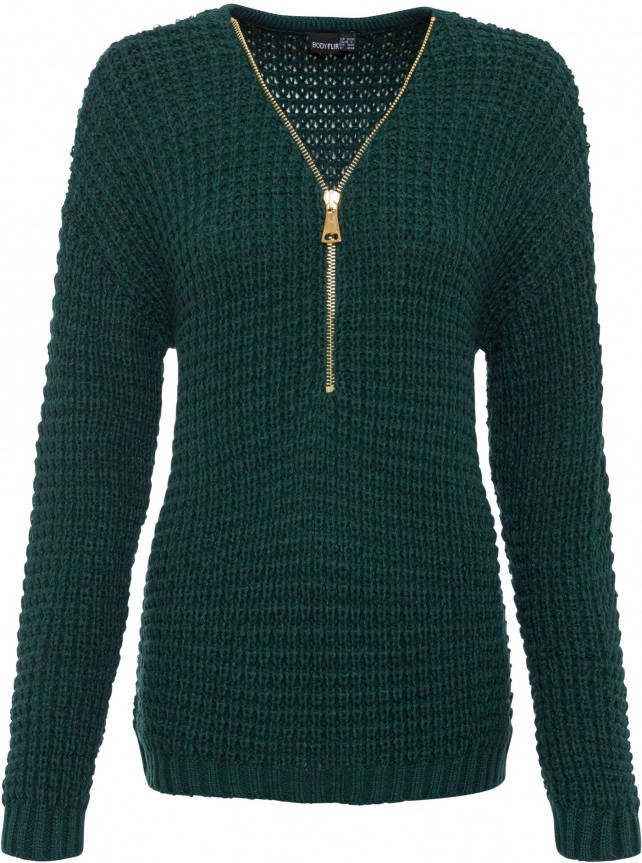 BODYFLIRT Trui, diepgroen, 100% acryl