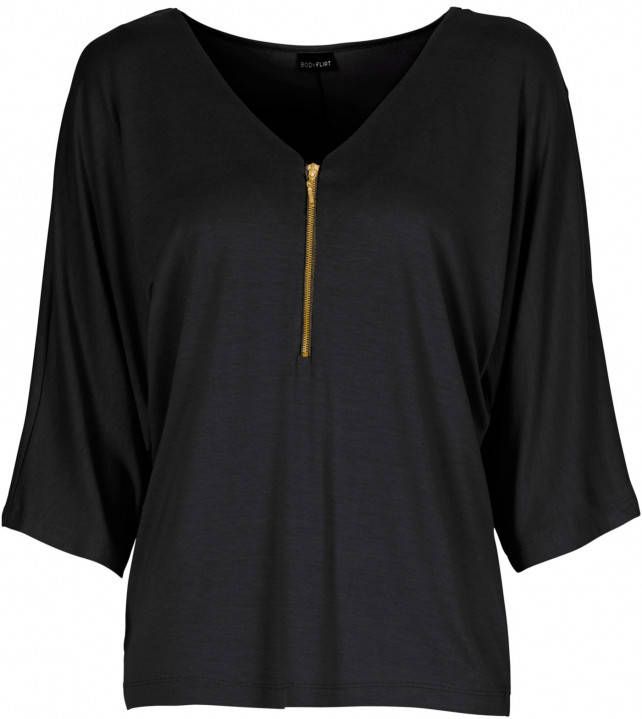 BODYFLIRT Shirt, zwart, 95% viscose, 5% elastan