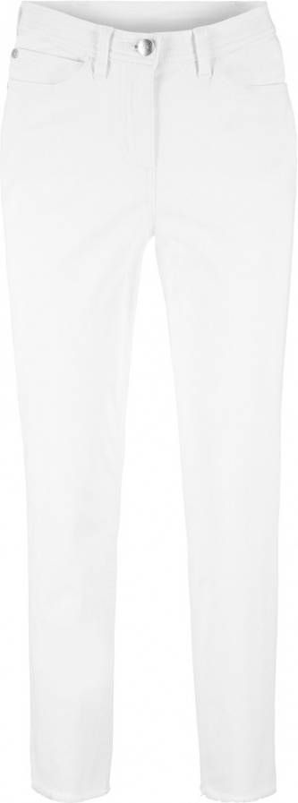 bpc bonprix collection 7/8 broek met rafelige randen, wit, 97% katoen, 3% elastan