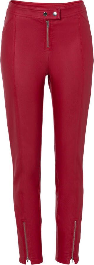 bonprix Imitatieleren broek met ritssluitingen