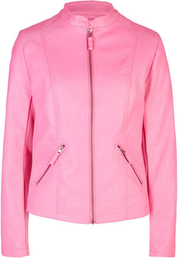 bonprix Imitatieleren jas met stretch inzetten opzij