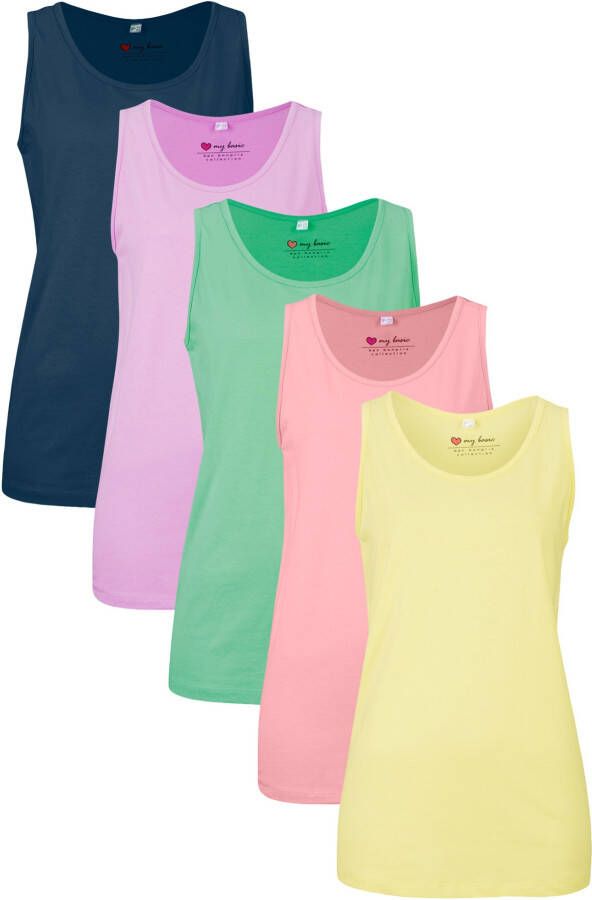 bonprix Katoenen longtop(set van 5 )