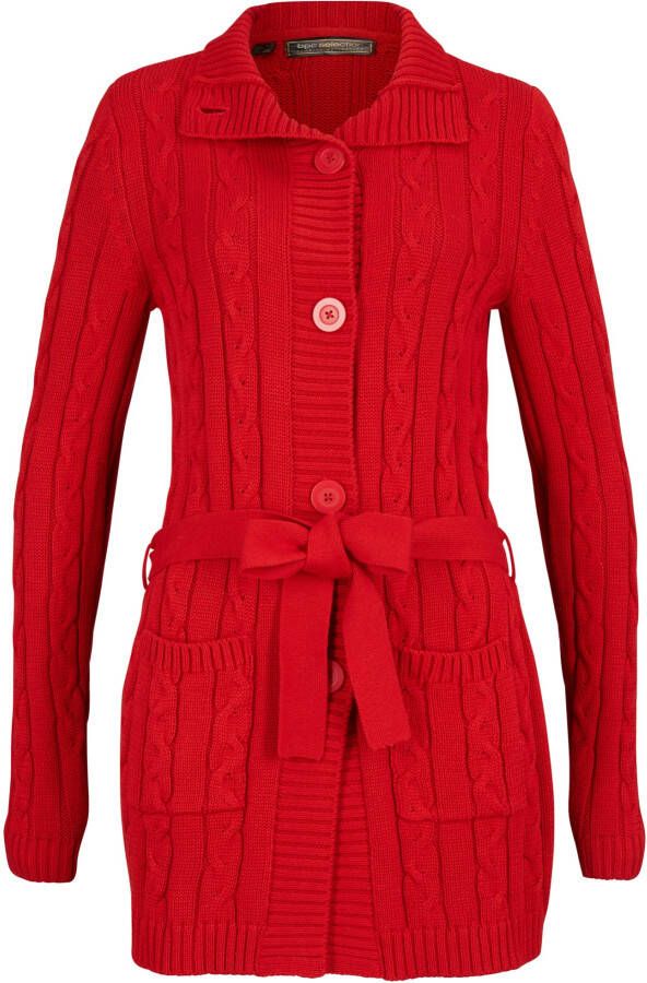 bonprix Lang vest met kabelpatroon