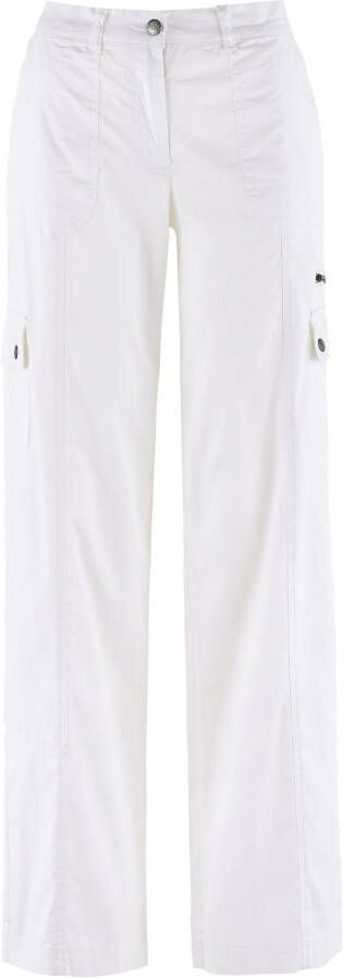 bpc bonprix collection Loose fit cargo broek met comfortband, wit