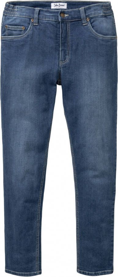 bonprix Regular fit stretch thermojeans met elastiek opzij, tapered