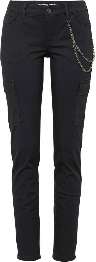 bonprix Skinny cargo broek met kettingdetail