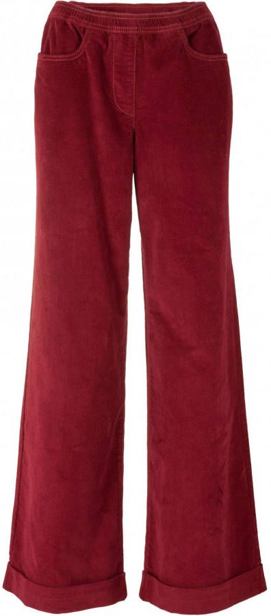 bonprix Wijde Marlene Dietrich broek van stretch corduroy met elastische band