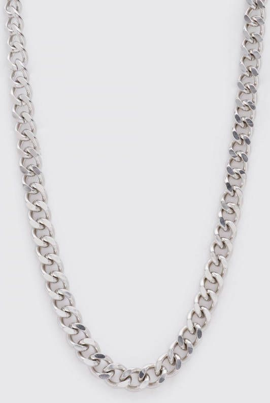 boohoo Dikke Schakel Ketting Met Gesp, Silver