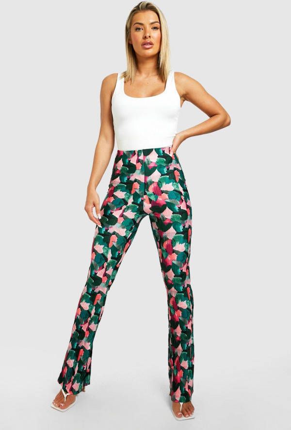 boohoo Geplooide Flared Broek, Teal