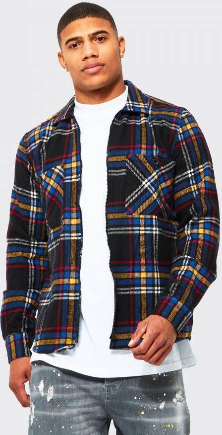 boohoo Geruit Overhemd Met Rits, Multi