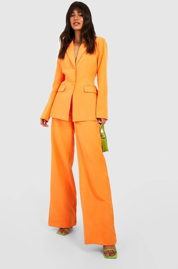 boohoo Getailleerde Wide Leg Broek, Orange
