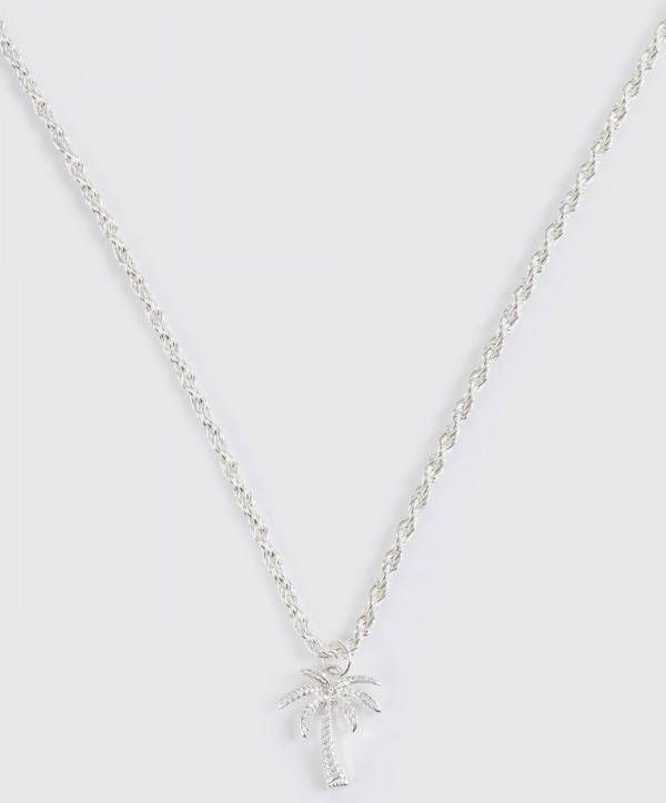 boohoo Ketting Met Palm Hanger, Silver