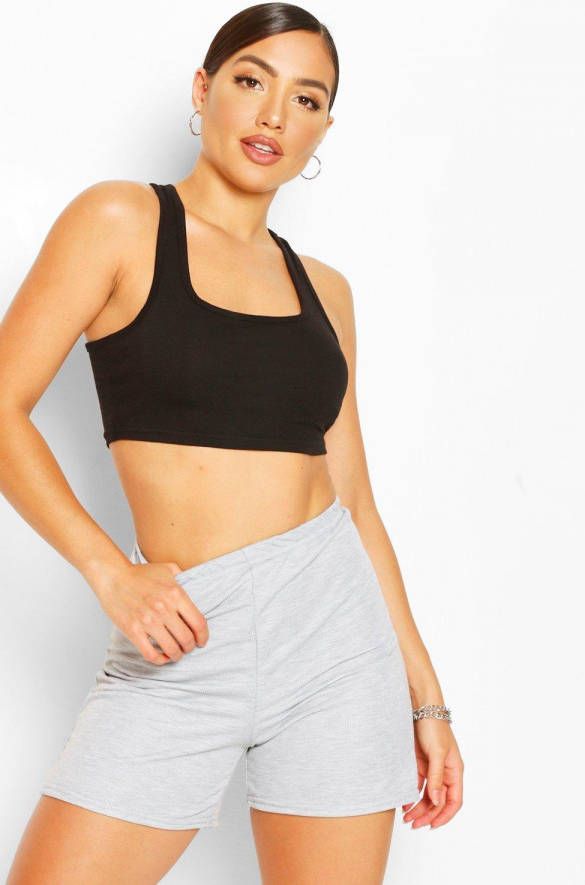 boohoo Sweatstof Loopback Shorts, Grijs