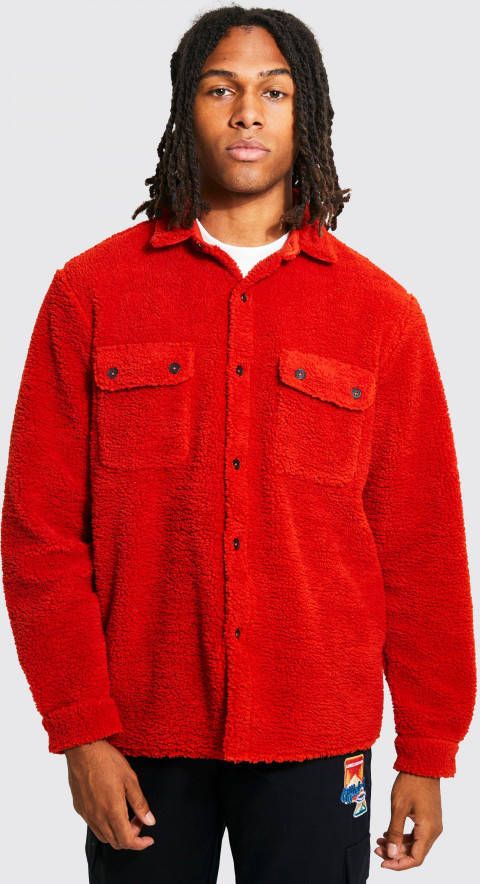 boohoo Nepwollen Overhemd, Orange