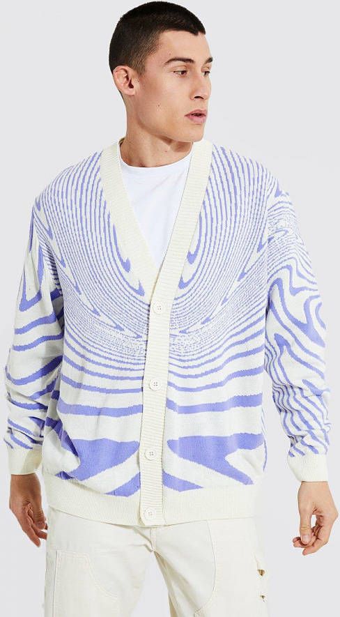 boohoo Oversized Gebreid Tank Met Psychedelisch Patroon, Purple