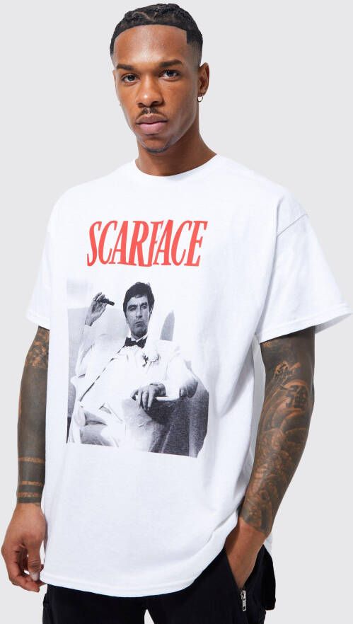 boohoo Oversized Gelicenseerd Scarface T Shirt, White